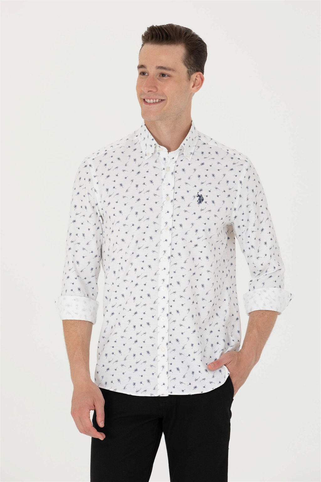 U. S. Polo Assn Мужская белая рубашка с длинным рукавом - U.s. polo assn фото 8