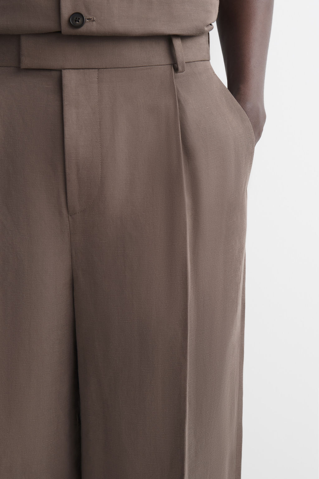 PANTAL?N RELAXED FIT WIDE LEG EN MEZCLA DE LINO - H&m фото 4