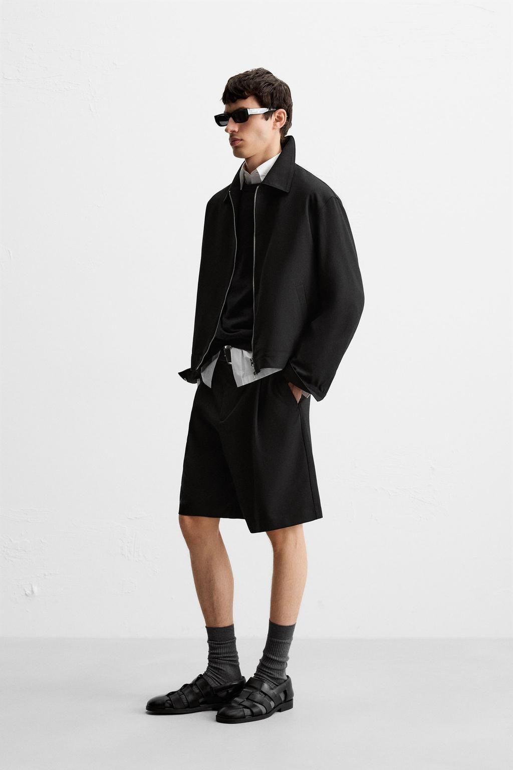 PLEATED RELAXED FIT BERMUDA SHORTS - Zara фото 5