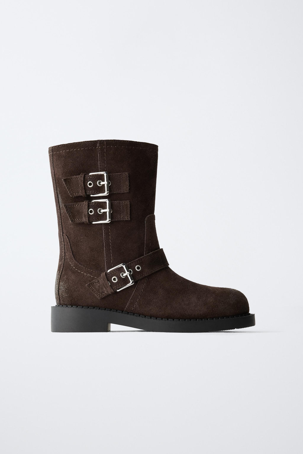 LEATHER BUCKLE BOOTS - Zara фото 10