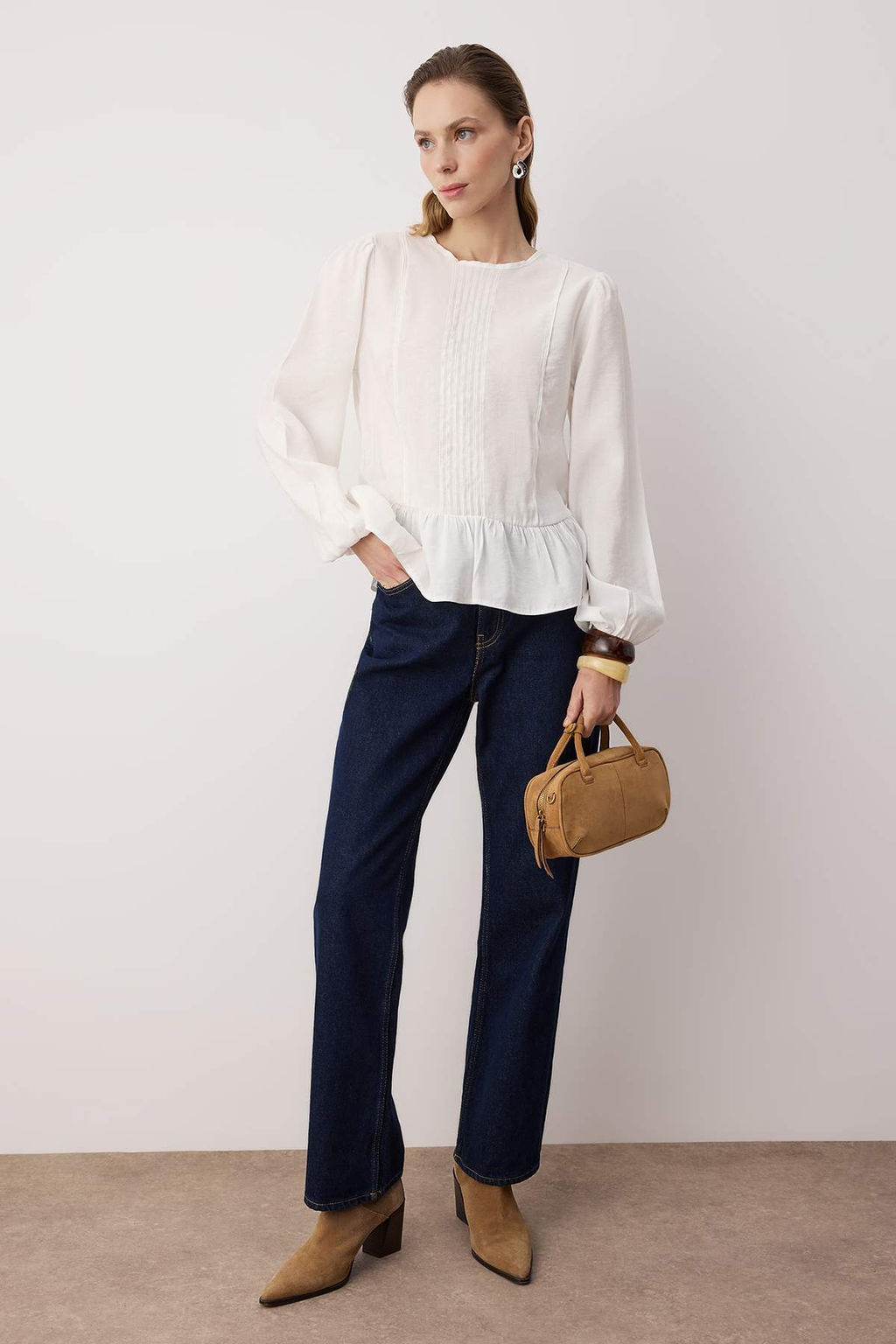 Ekru Aksesuar Detayl? Dokuma Bluz TWOAW26BZ00299