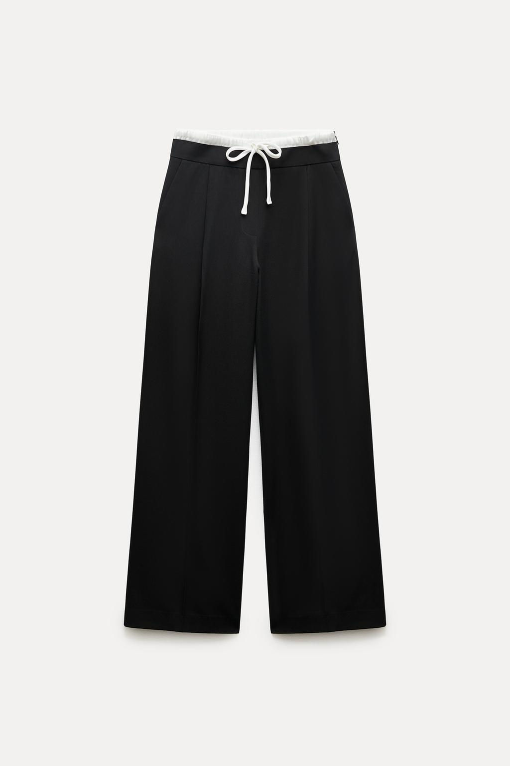 WIDE-LEG TROUSERS WITH DOUBLE WAISTBAND - Zara фото 4