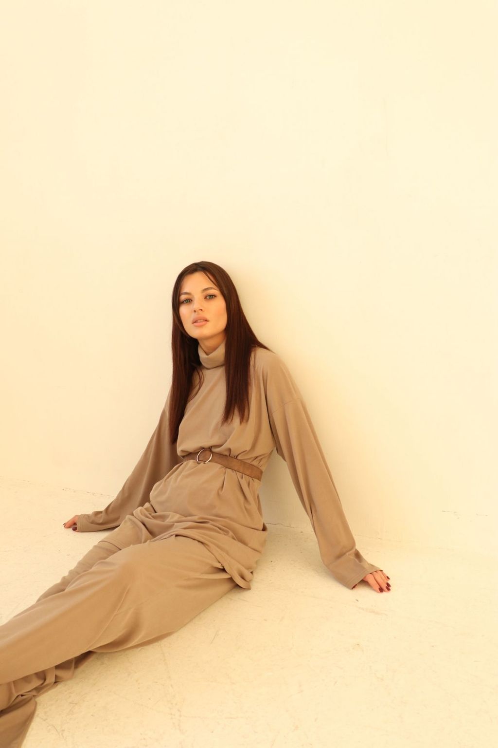 7366 Костюм трикотажный в стиле бохо серо-бежевый - Martichelli фото 8