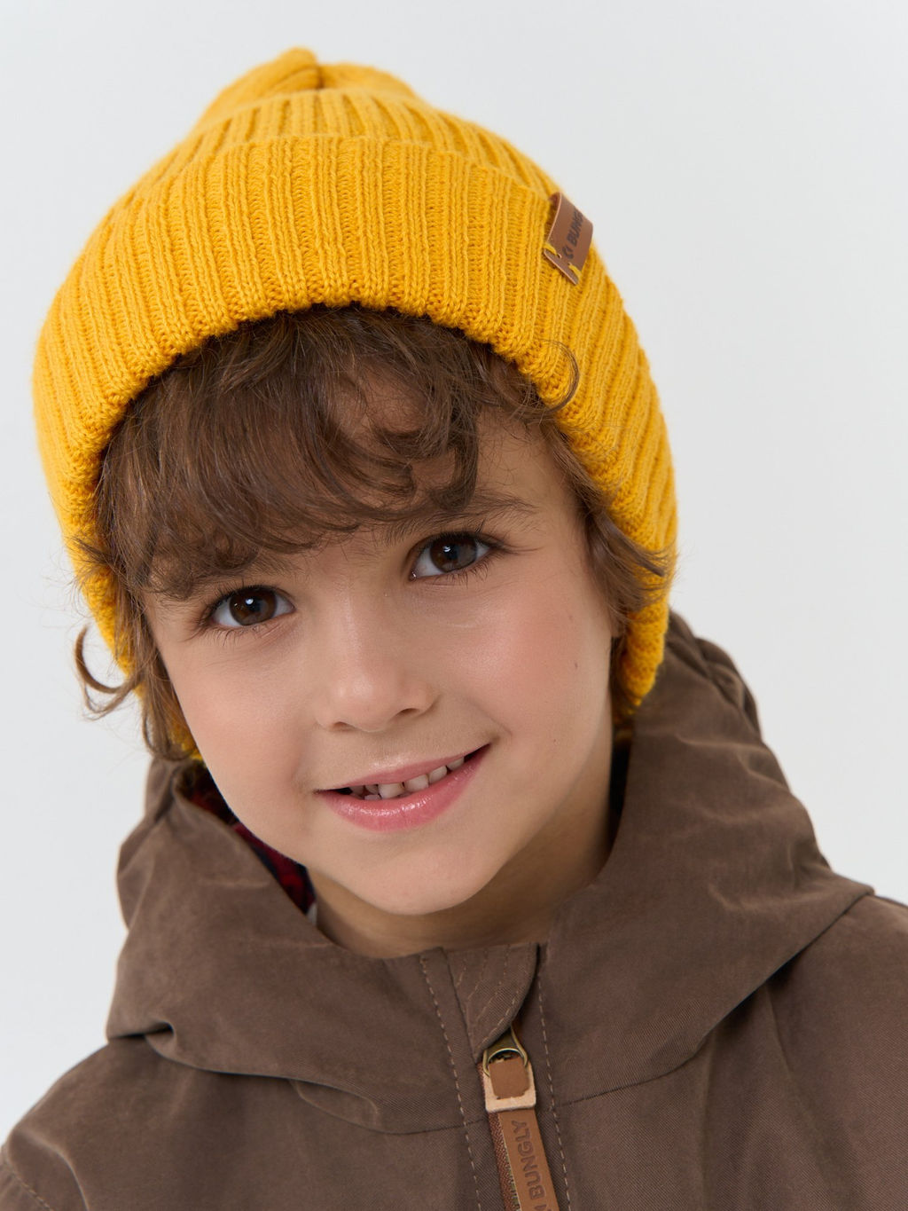 Шапка тыква из смесовой шерсти однослойная Горчица - Bungly фото 2