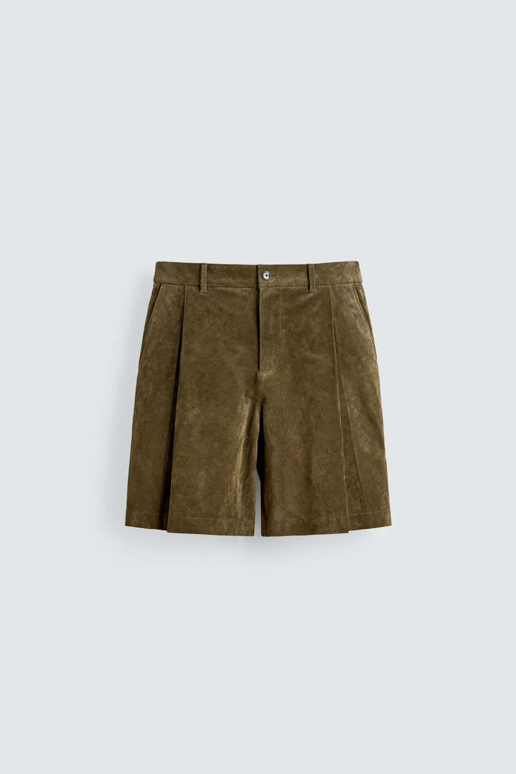 BERMUDA RELAXED FIT PIEL ANTE / Khaki