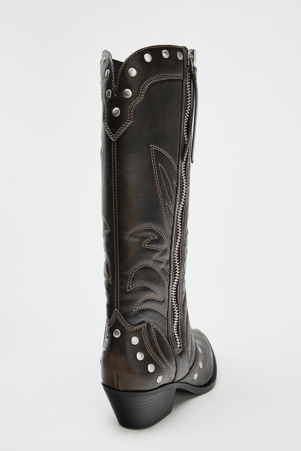 COWBOY STUDDED BOOTS - Zara фото 5