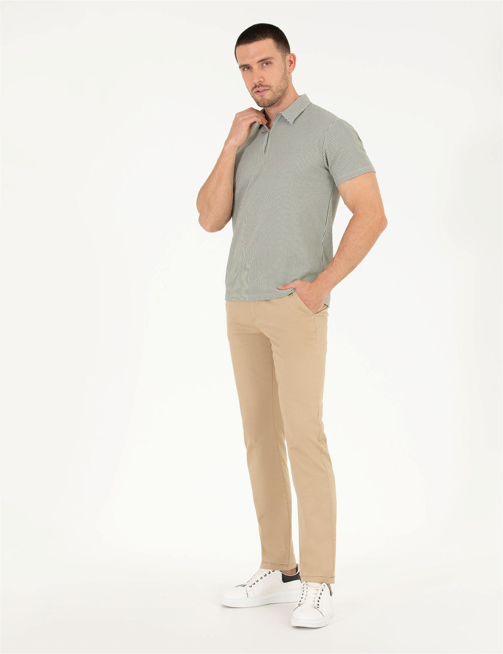 Bej Regular Fit Kanvas Pantolon - Pierre cardin фото 3