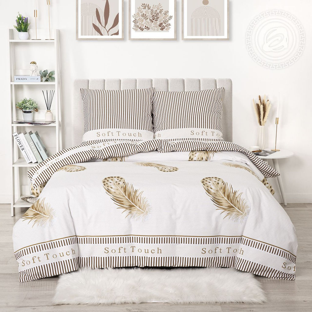 Постельное белье Прикосновение (поплин DE LUXE) 1,5 сп./Пододеяльник: 1 шт. - 215*145; Простыня: 1 шт. - 215*150; Наволочка: 2 шт. - 70*70; DE LUXE