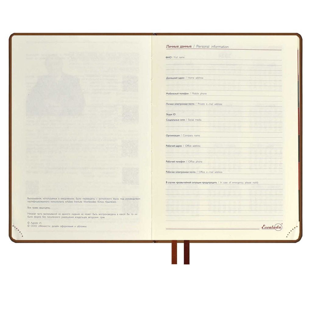 Ежедневник датированный 2024 ESCALADA, А6+, 176 л., арт. 63801/ 15 ТИВОЛЛИ ГЛОСС КОРИЧНЕВЫЙ  фото 4