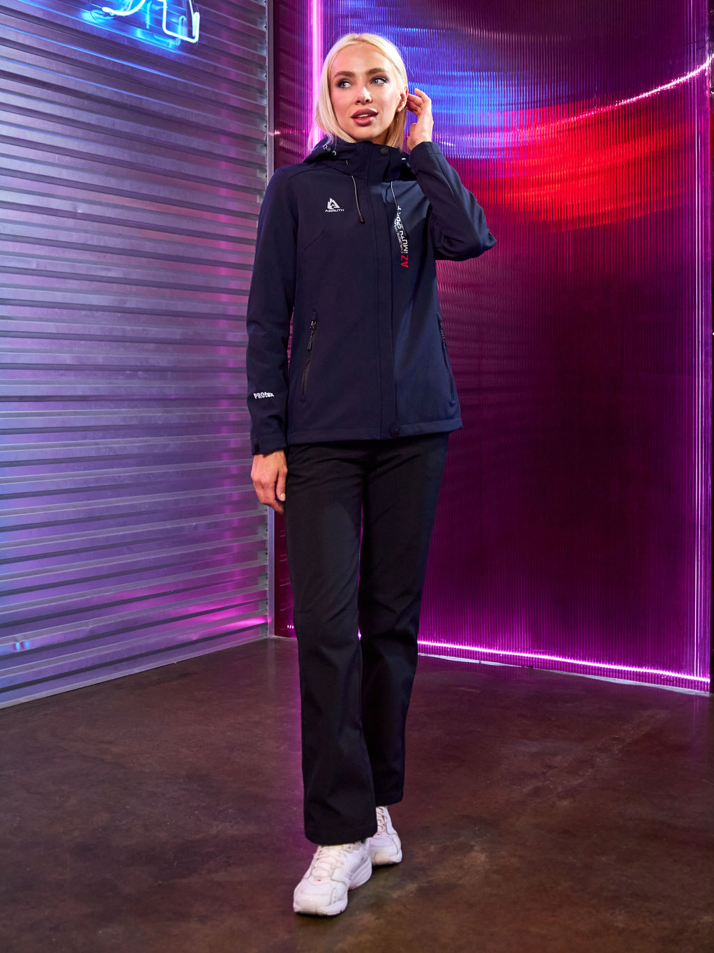 Женская мембранная куртка виндстоппер на флисе Azimuth Сияние 124/23983_709 Темно-Синий  фото 10