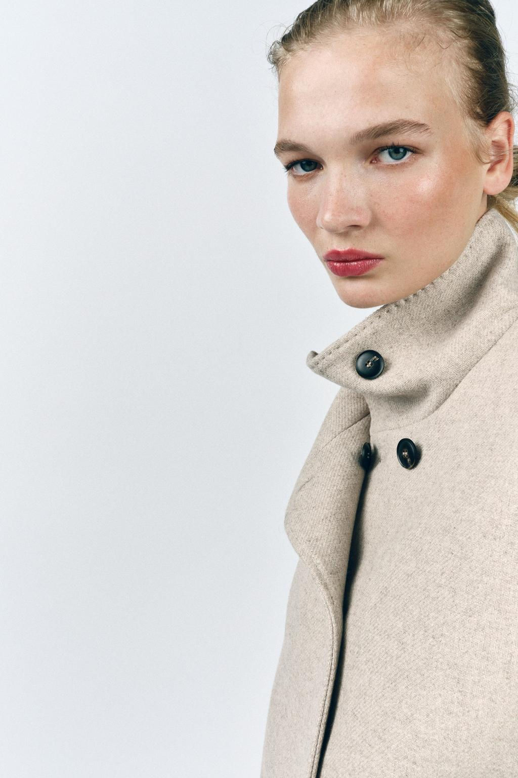 ZW COLLECTION SHORT WOOL BLEND COAT - Zara фото 4