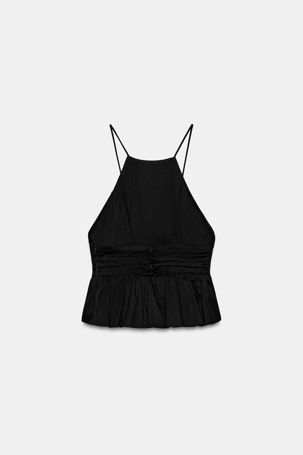 TOP HALTER PEPLUM / Negro