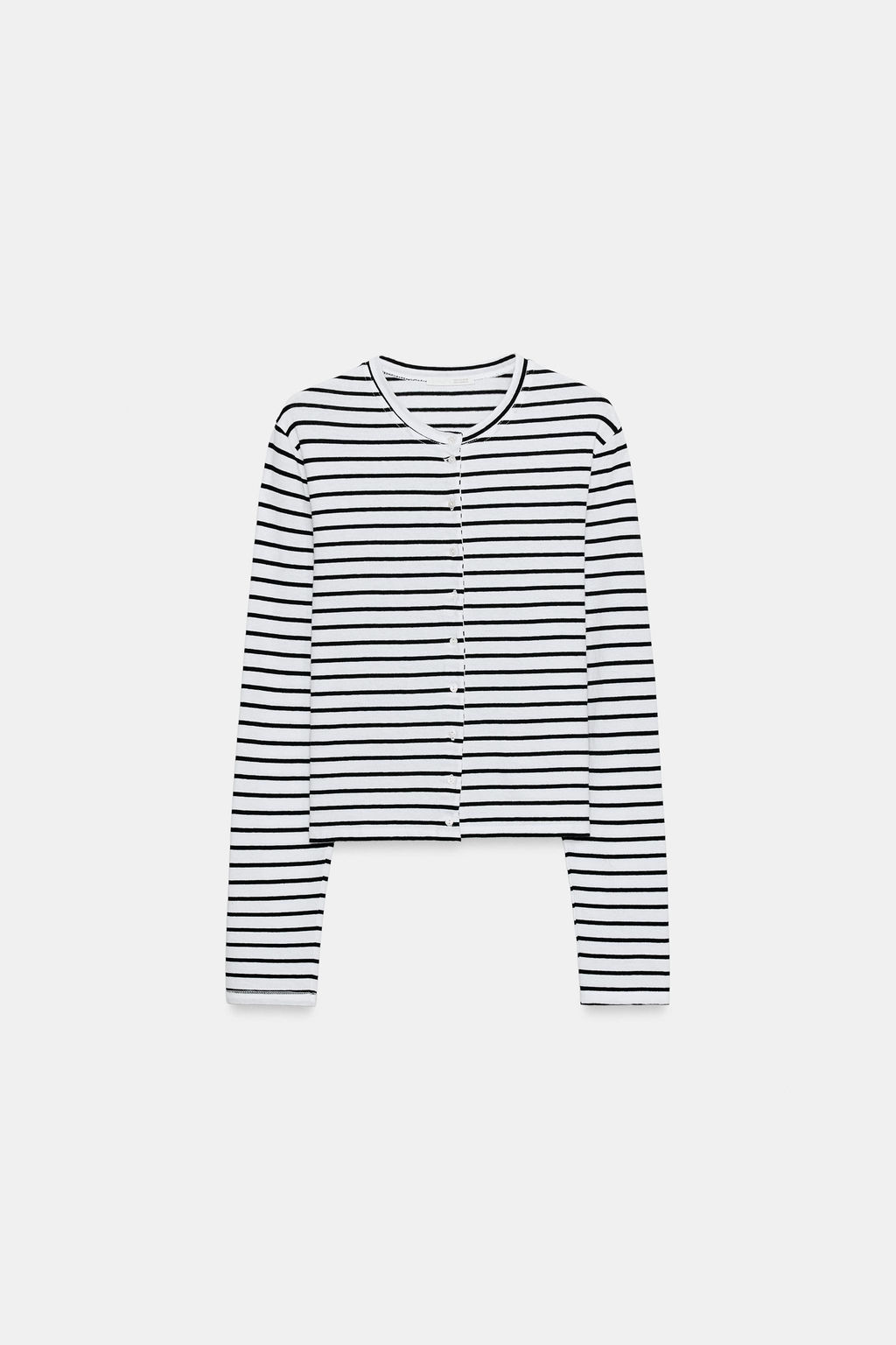 CAMISETA ALGOD?N 100% BOTONES / rayas - Zara фото 5