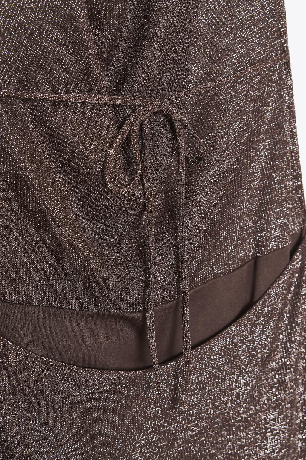METALLIC THREAD OPEN BACK MAXI DRESS - Zara фото 9