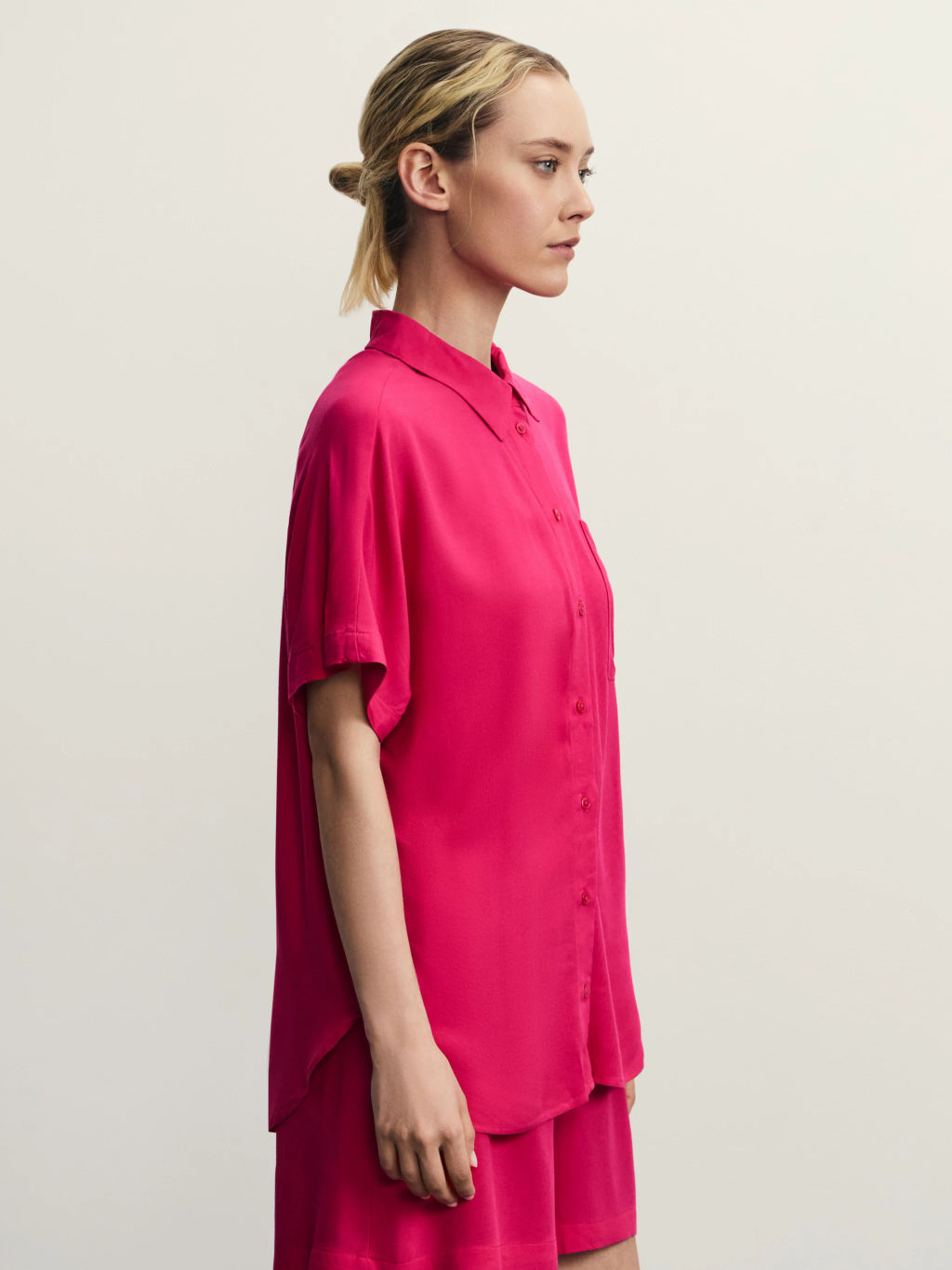 Рубашка с коротким рукавом из вискозы / Zarina  фото 4