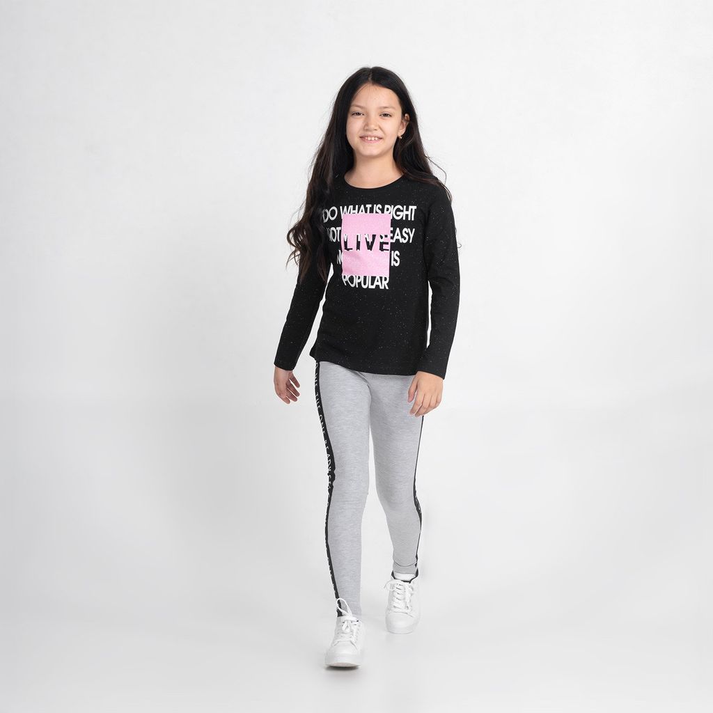 CRB wear/CWJG 70130-11-296 Брюки модель леггинсы для девочки, светло-серый меланж/Ex.Cherubino  фото 5