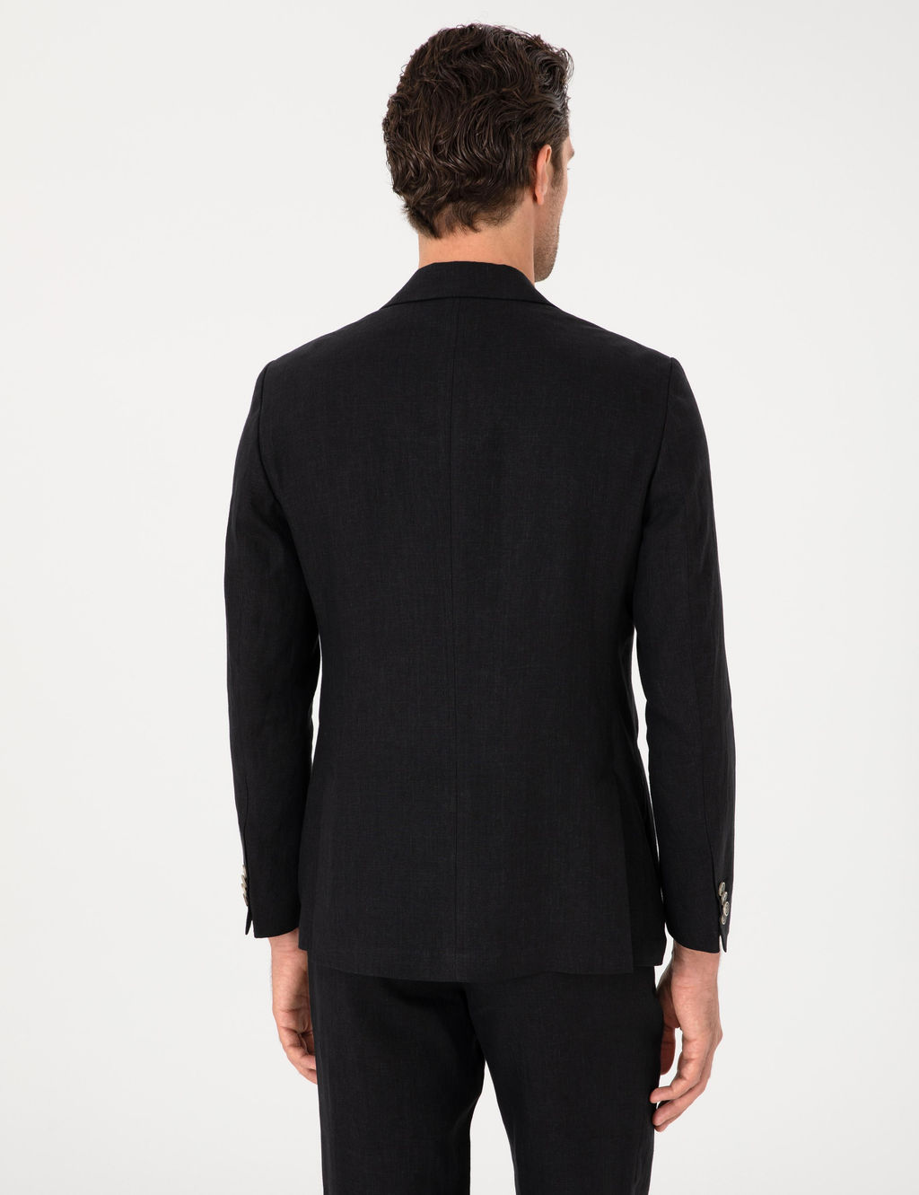 Siyah Slim Fit %100 Keten Ceket - Cacharel фото 5