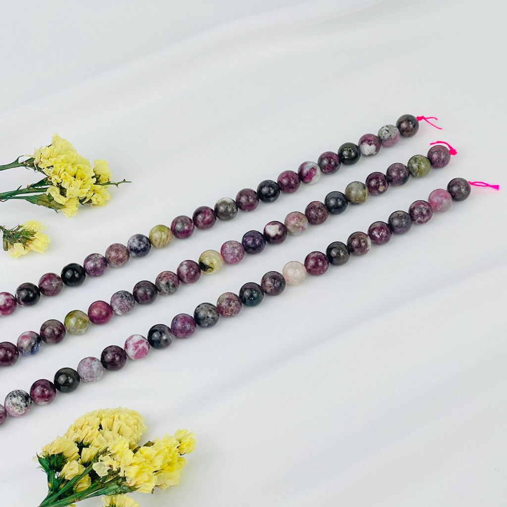 Бусины для украшентй из Турмалина микс (36 бусин) 40 см