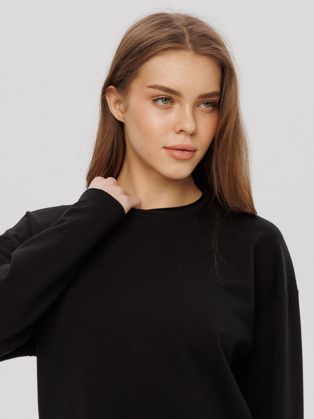 Женский лонгслив из футера 2-х нитки Lingeamo черный ВК-25 (35)  фото 6