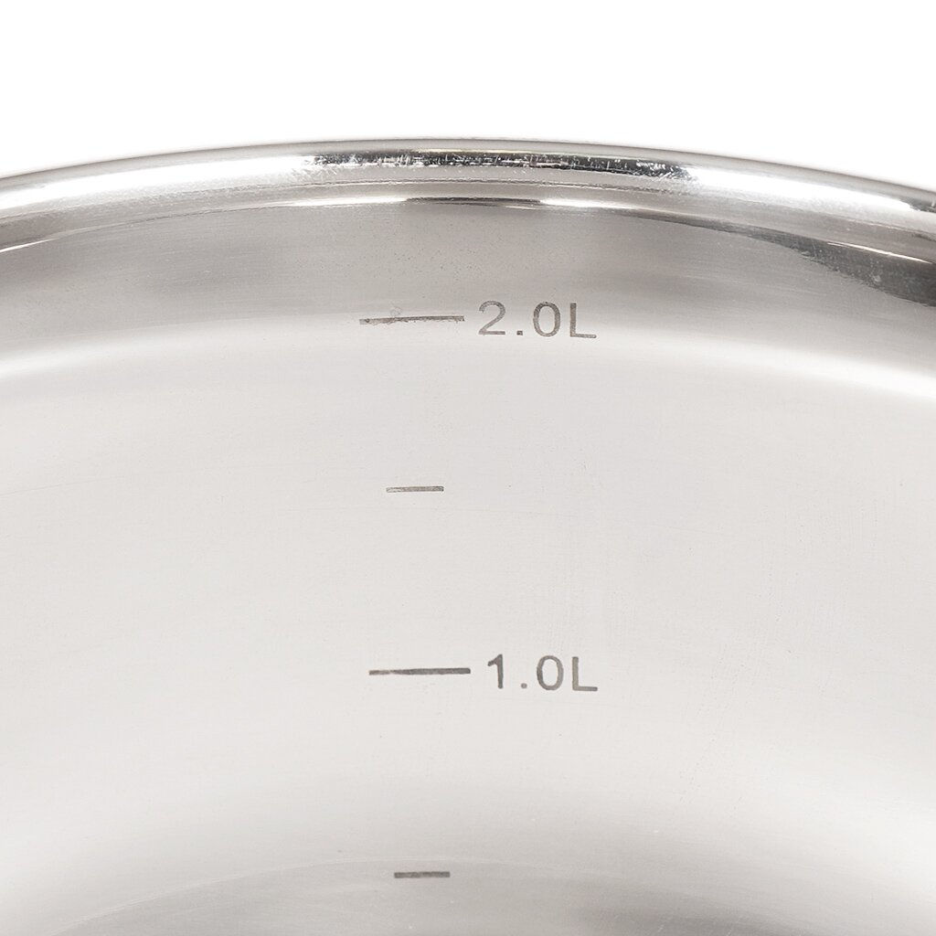 Кастрюля нерж КЛАССИКА 3л(2,9л) ст/крыш мет/руч матов 18см SD-18 (204072) /DANIKS/  фото 4