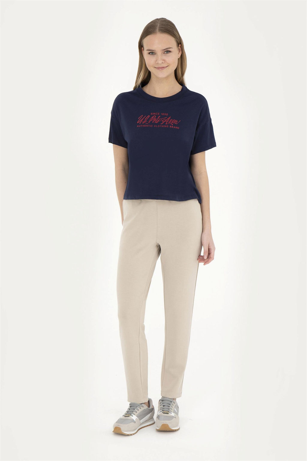 Женские легкие спортивные штаны цвета хаки - U.s. polo assn фото 3