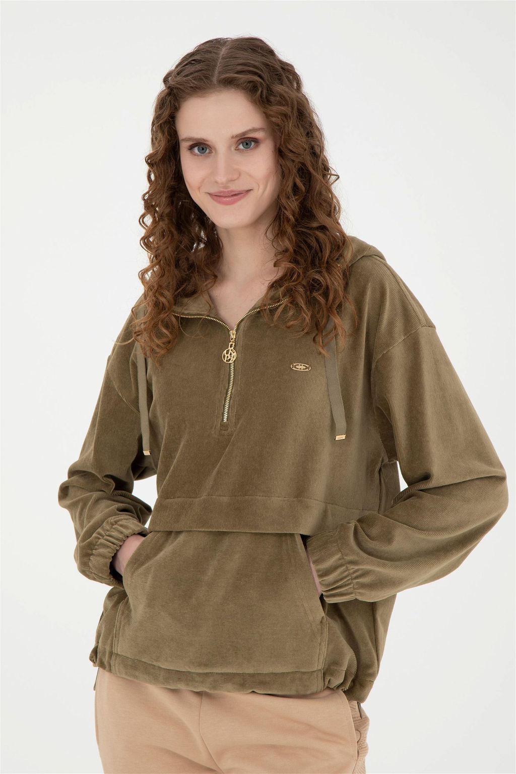 Женский свитшот цвета хаки - U.s. polo assn фото 3