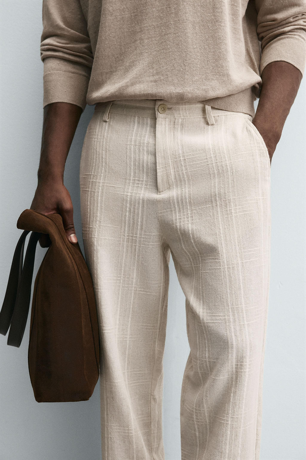 STRIPED REGULAR FIT TROUSERS - Zara фото 5