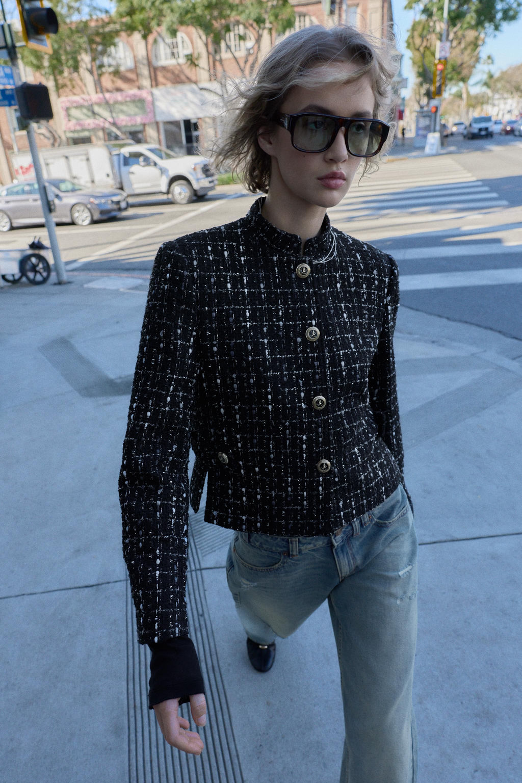 TEXTURED METALLIC THREAD BLAZER - Zara фото 5
