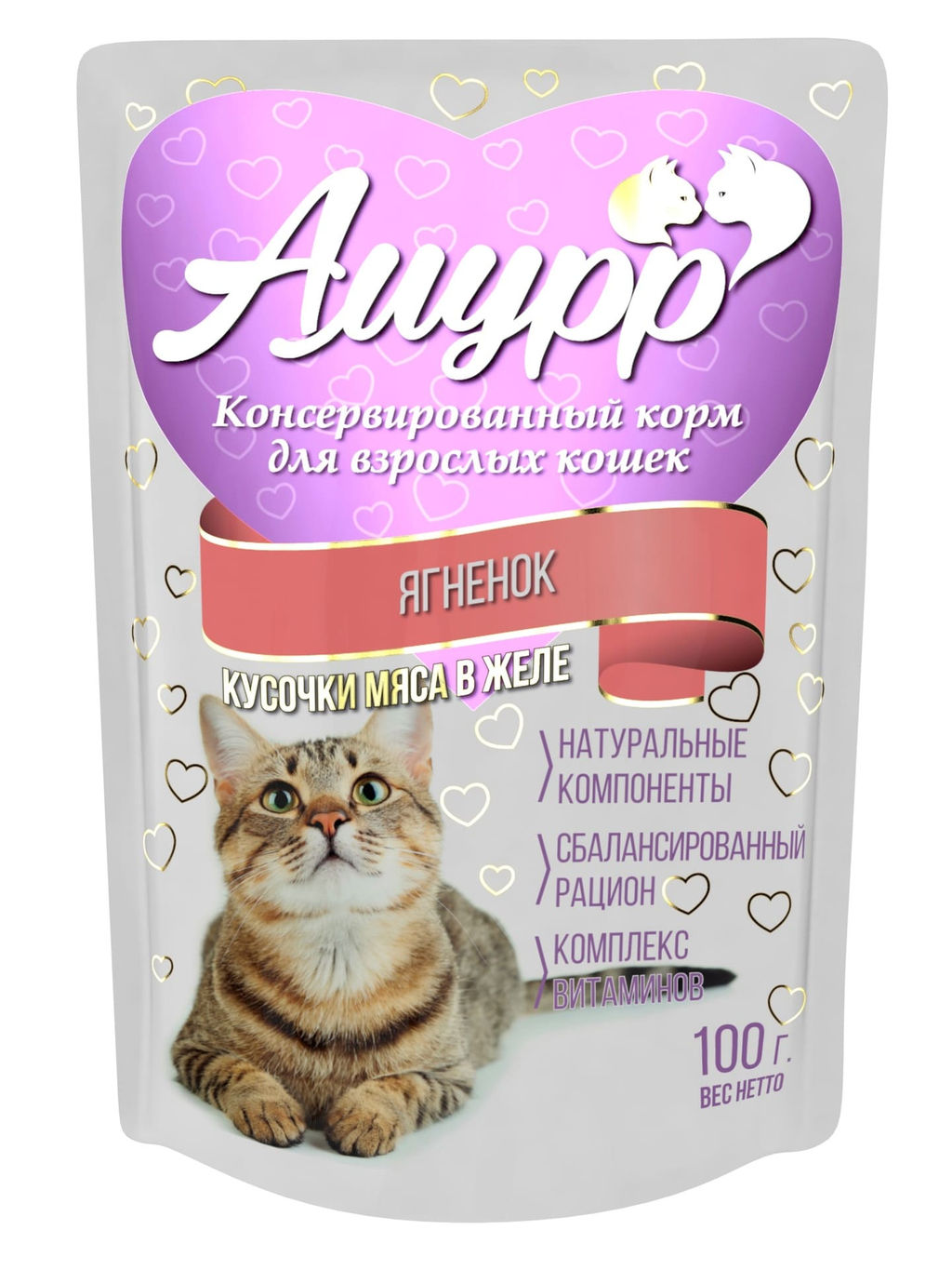 Амурр пауч 100 г. д\кош. Ягнёнок в желе 4610003549930