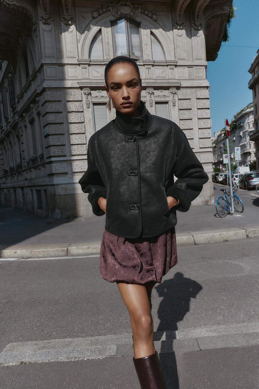 FAUX SUEDE DOUBLE-FACED JACKET