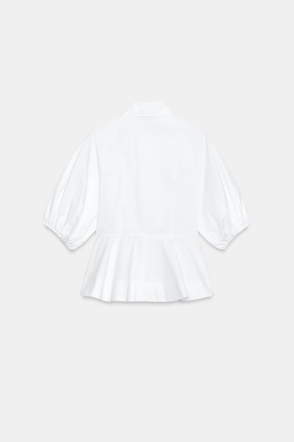 CAMISA PEPLUM MANGA ABULLONADA / Blanco - Zara фото 10