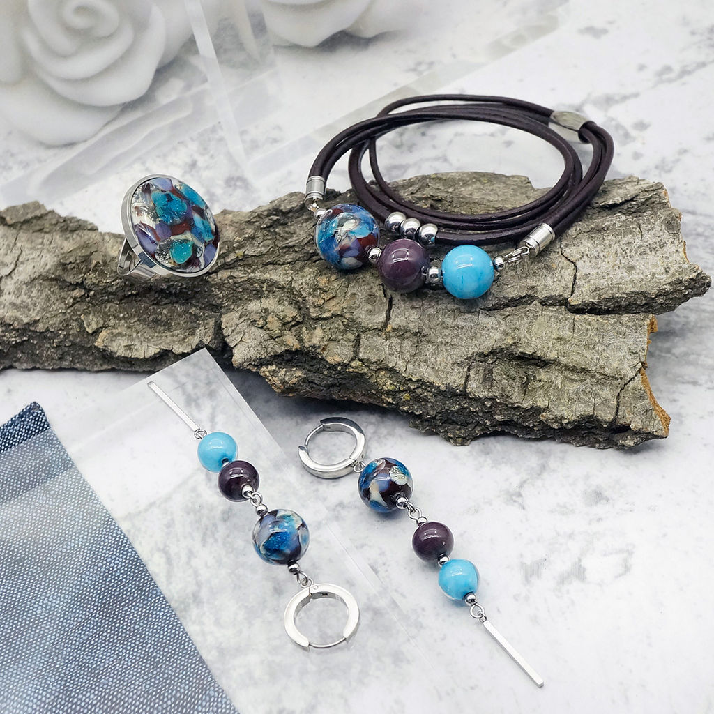 Серьги из муранского стекла AQUAREL LS3375