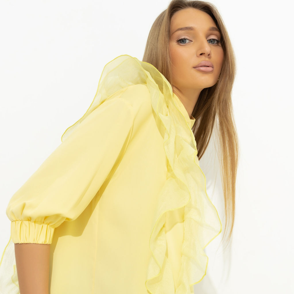 Рубашка комбинированная, Личное достижение (желтая) - Charutti фото 3