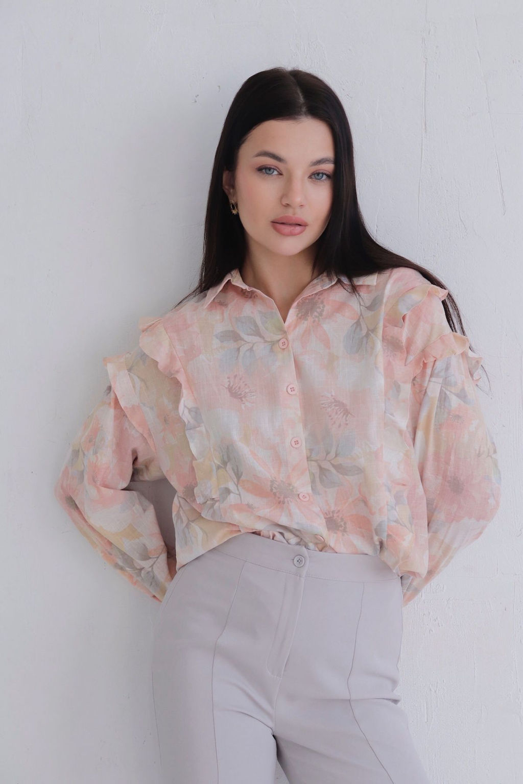 Брюки светло-серые с разрезами - Martichelli фото 8