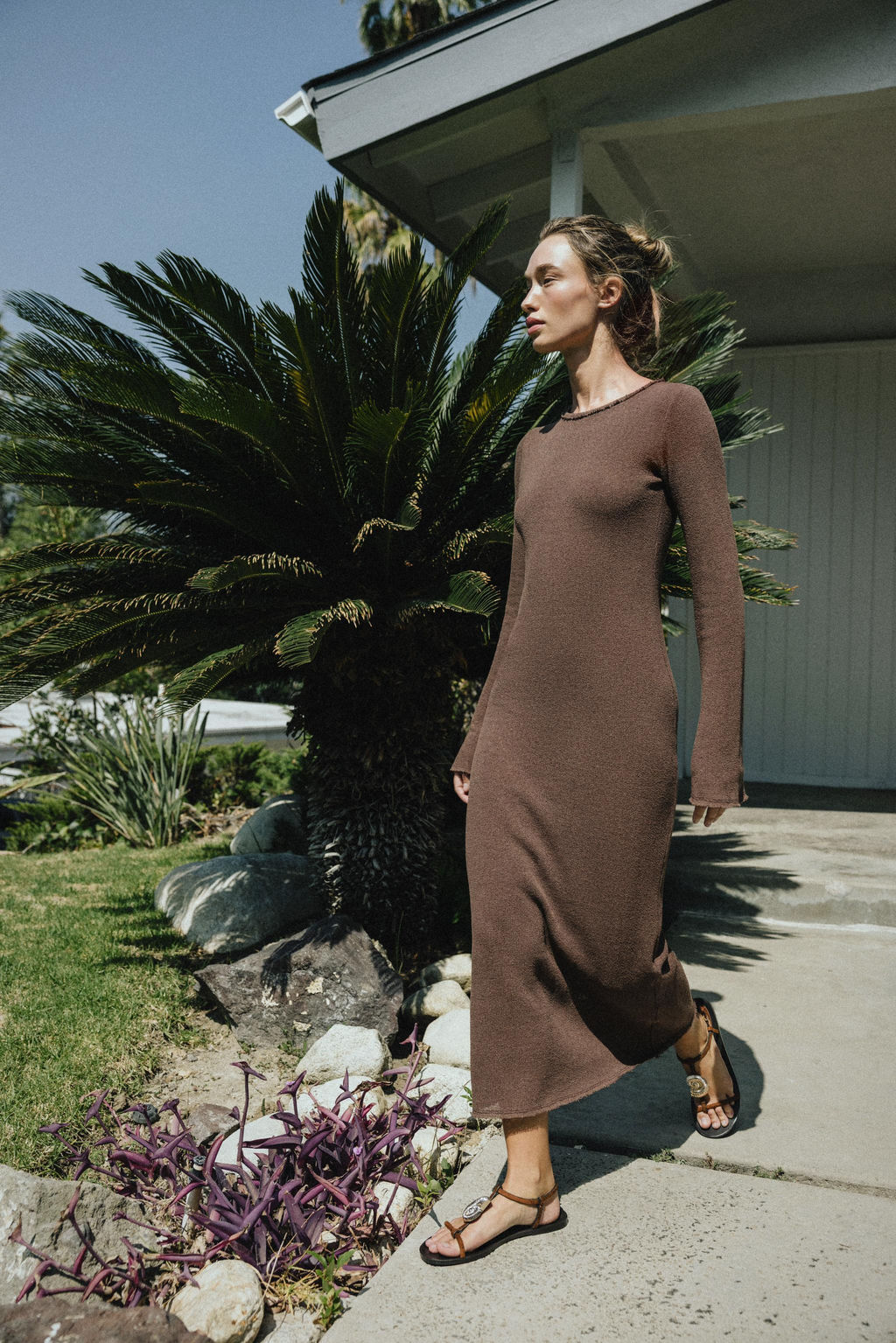 LONG TEXTURED DRESS