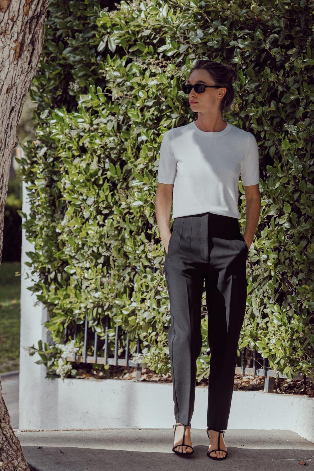 BASIC PLAIN KNIT SHORT SLEEVE TOP - Zara фото 14