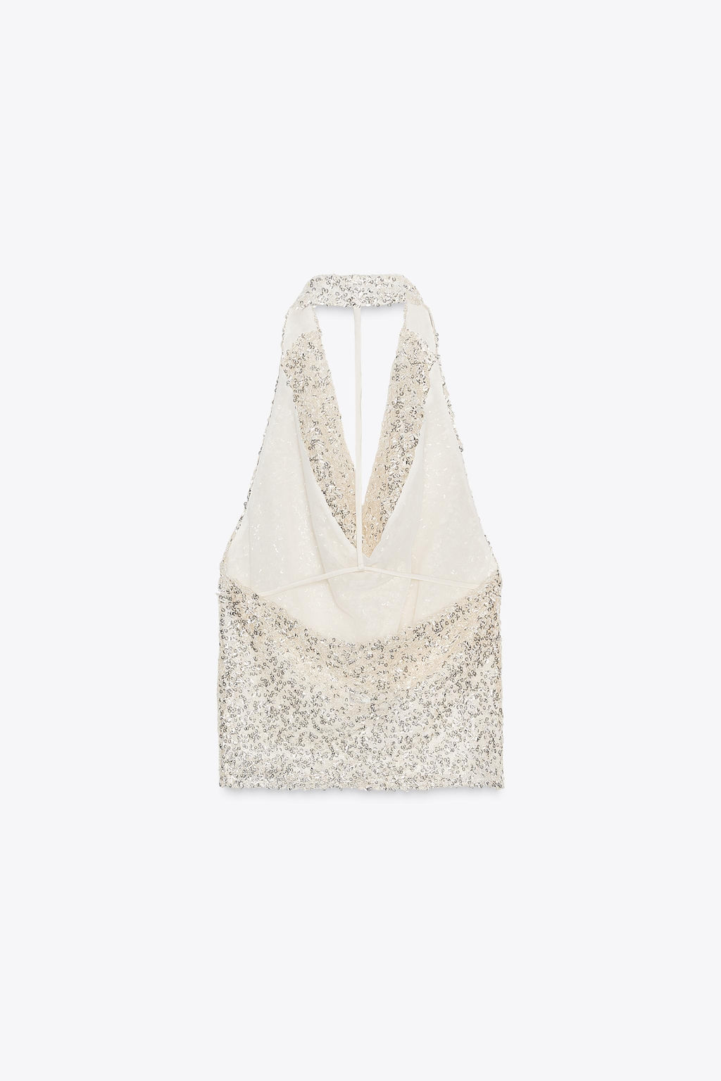SEQUINNED HALTER TOP