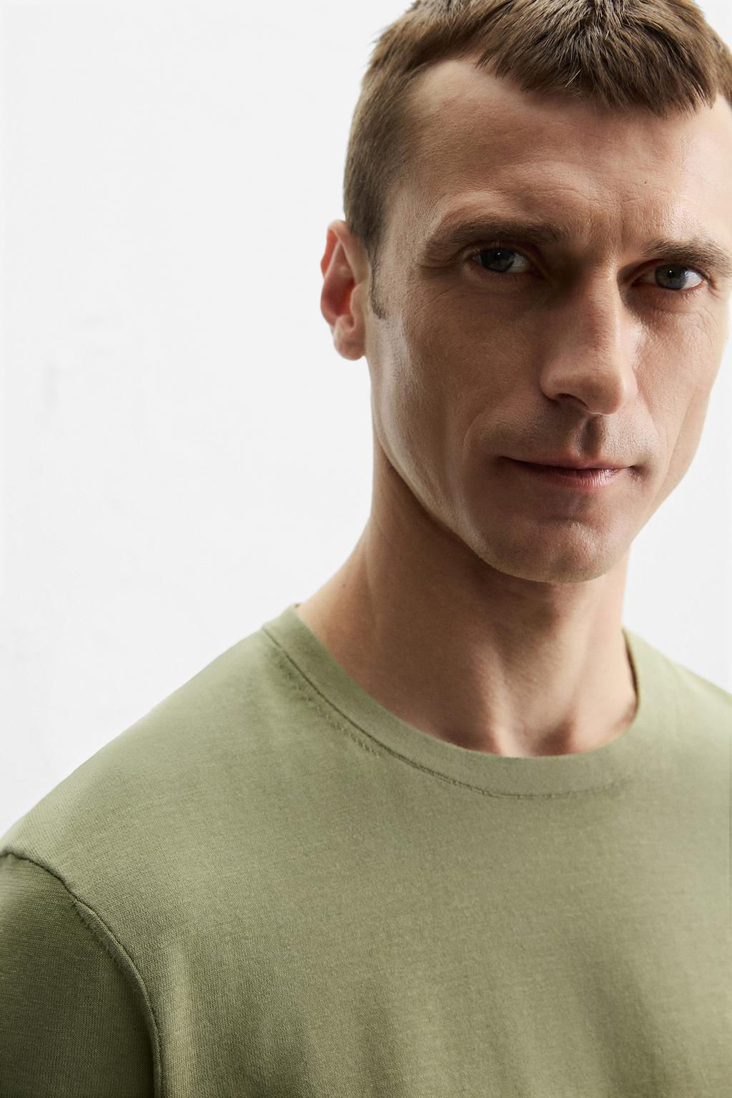 REGULAR FIT KNITTED T-SHIRT - Zara фото 6