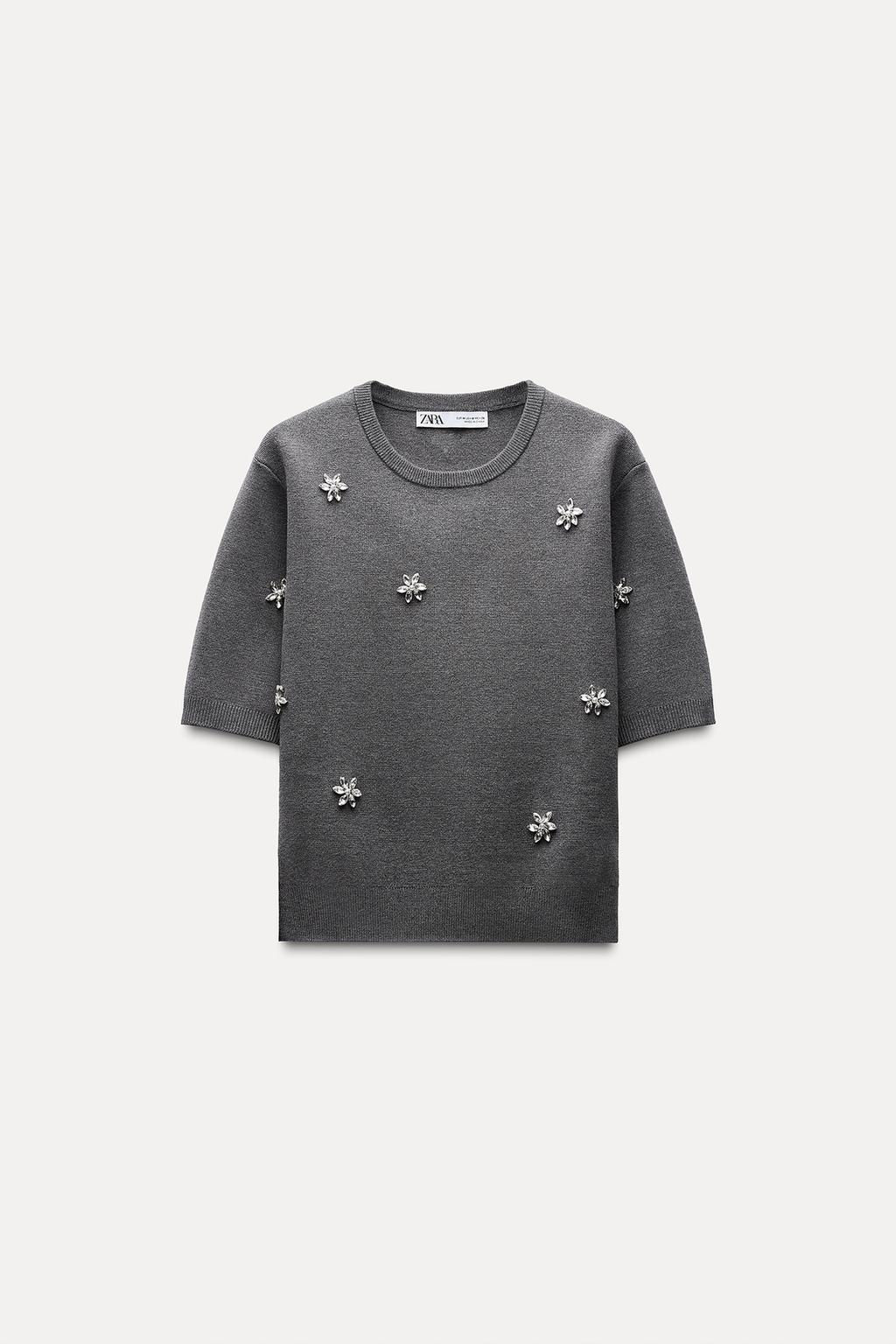 KNIT TOP WITH RHINESTONES - Zara фото 3