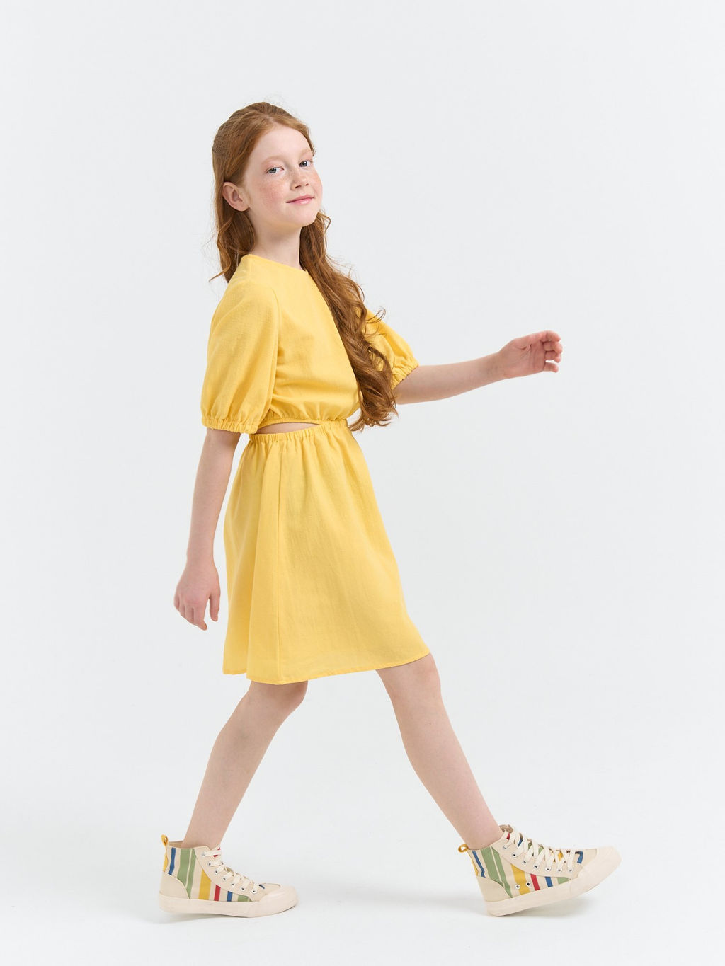 Платье хлопковое с разрезами Мимоза 7+ - Bungly фото 7