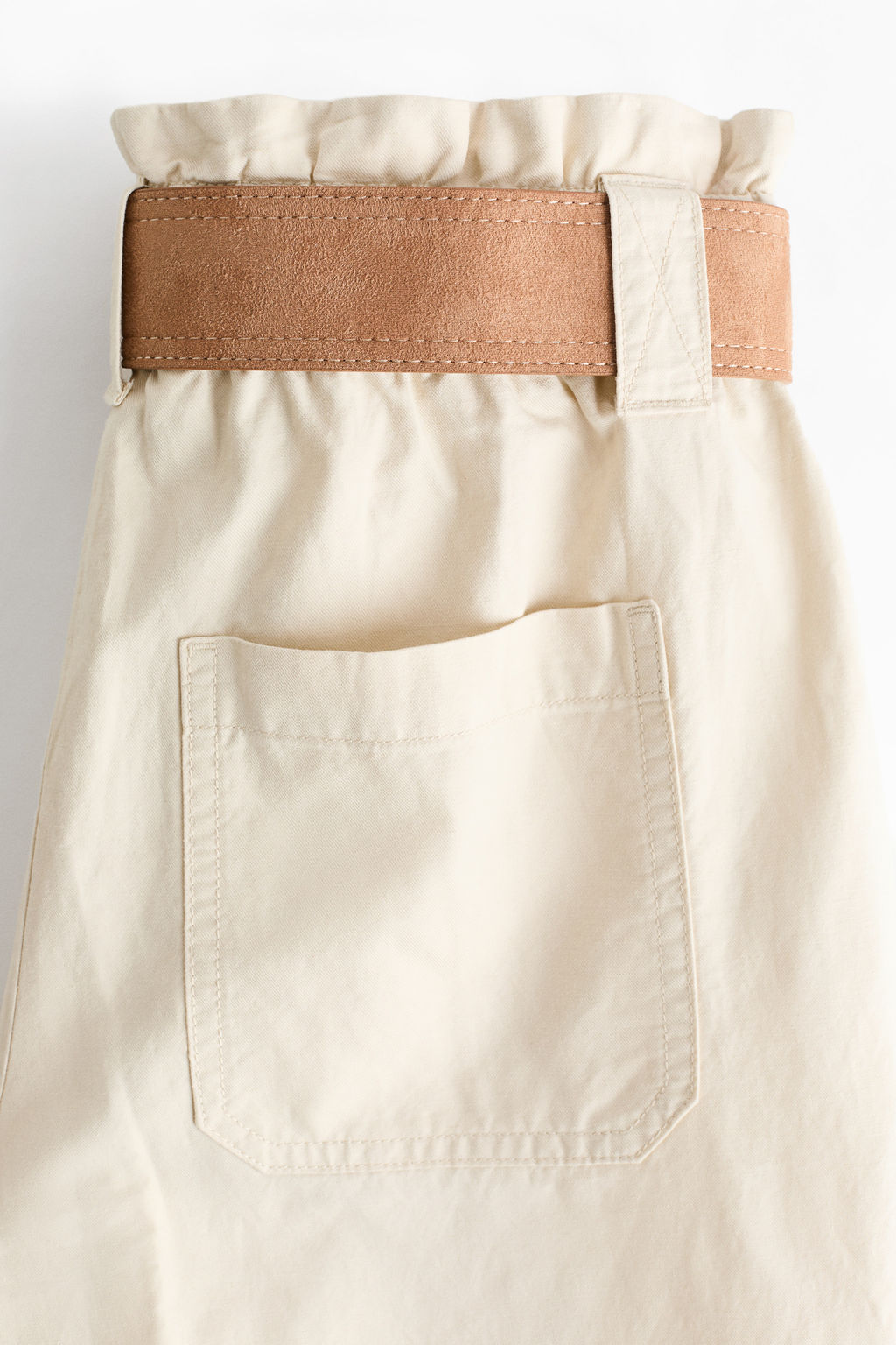 Pantal?n corto paper bag en mezcla de lino - H&m фото 6