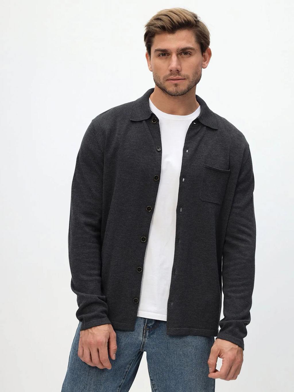 Кардиган мужской GREG G148-TB (графит)  фото 11