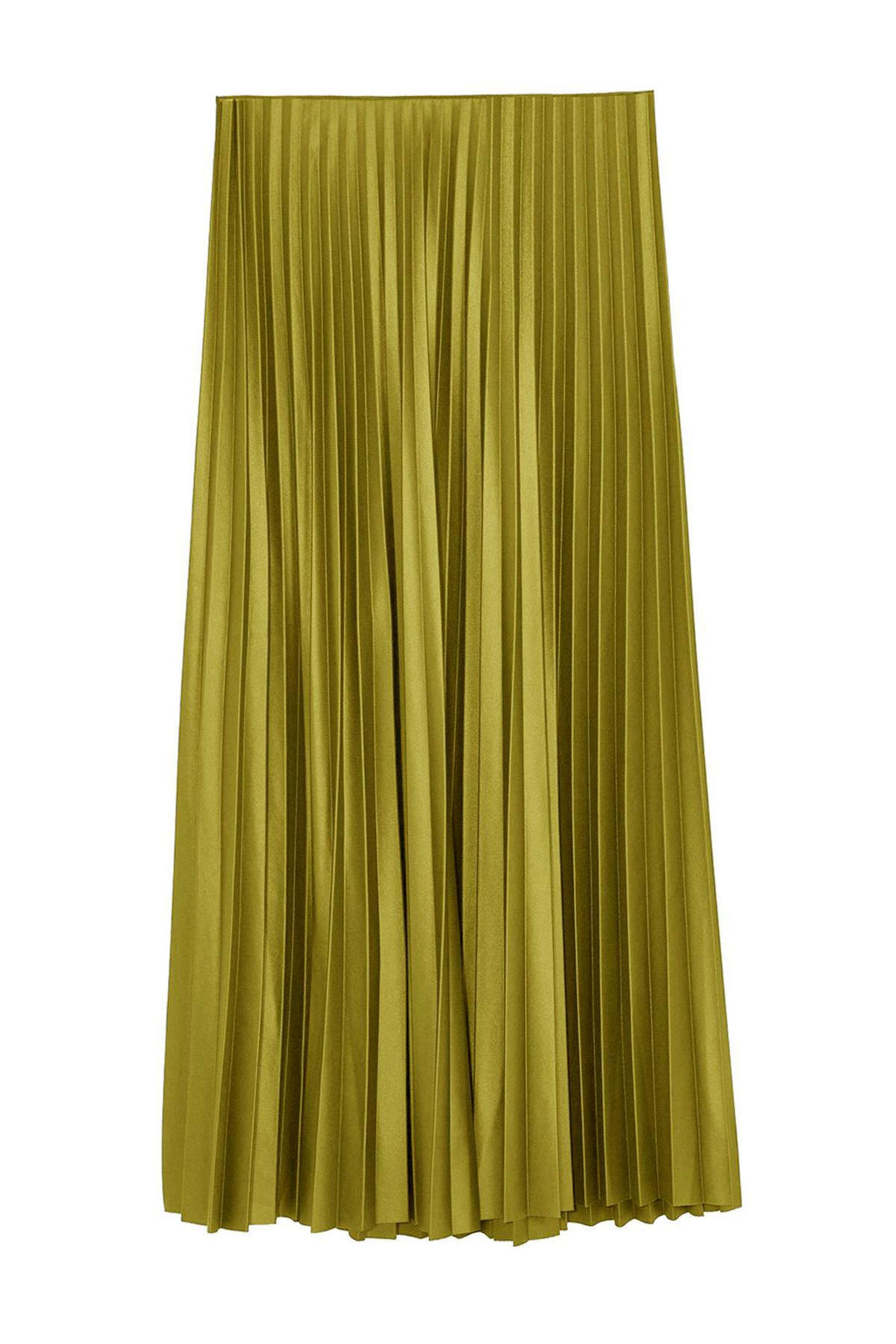 Yag Yesil A Kesim/Can Form Piliseli Maxi Esnek Orme Etek TWOSS24ET00041