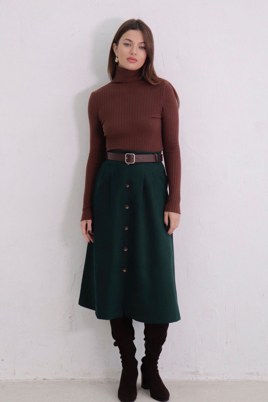 Юбка на пуговицах длины миди - Martichelli фото 40