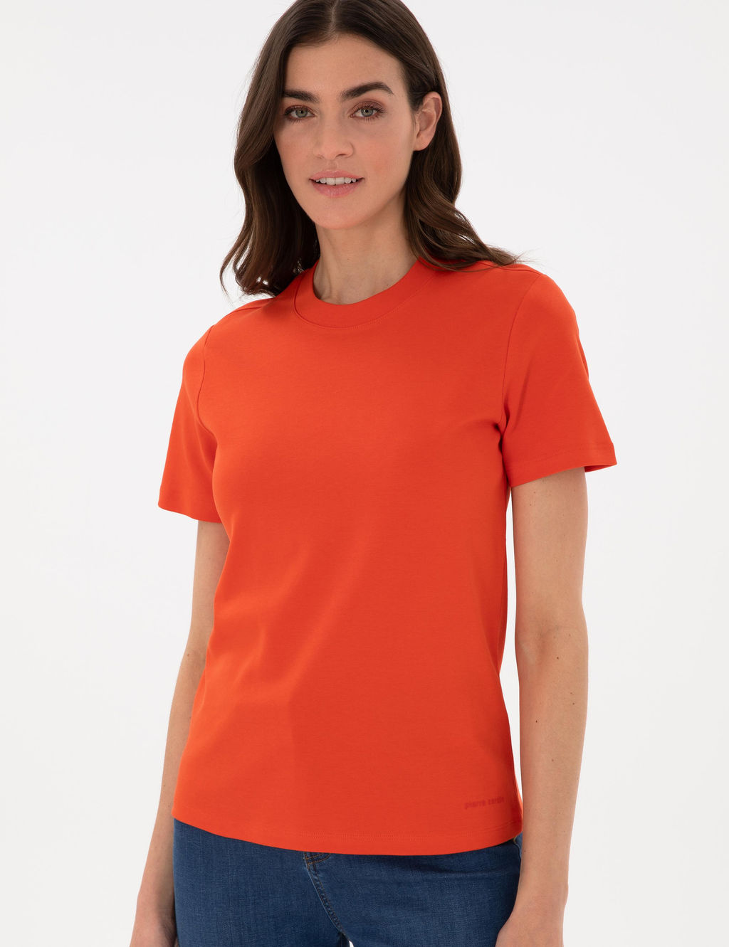 K_rm_z_ Bisiklet Yaka Basic Ti__rt - Pierre cardin фото 3
