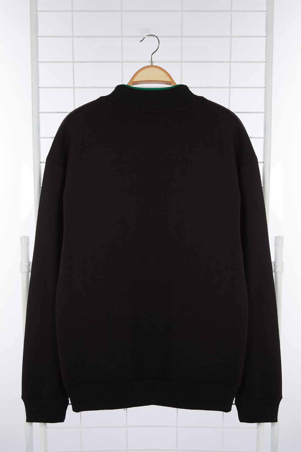 Siyah Oversize/Genis Kesim Ici Polar/S?cak Tutan Nak?sl? Dik Yaka Sweatshirt TMNAW25SW00024 - Trendyolmilla фото 9