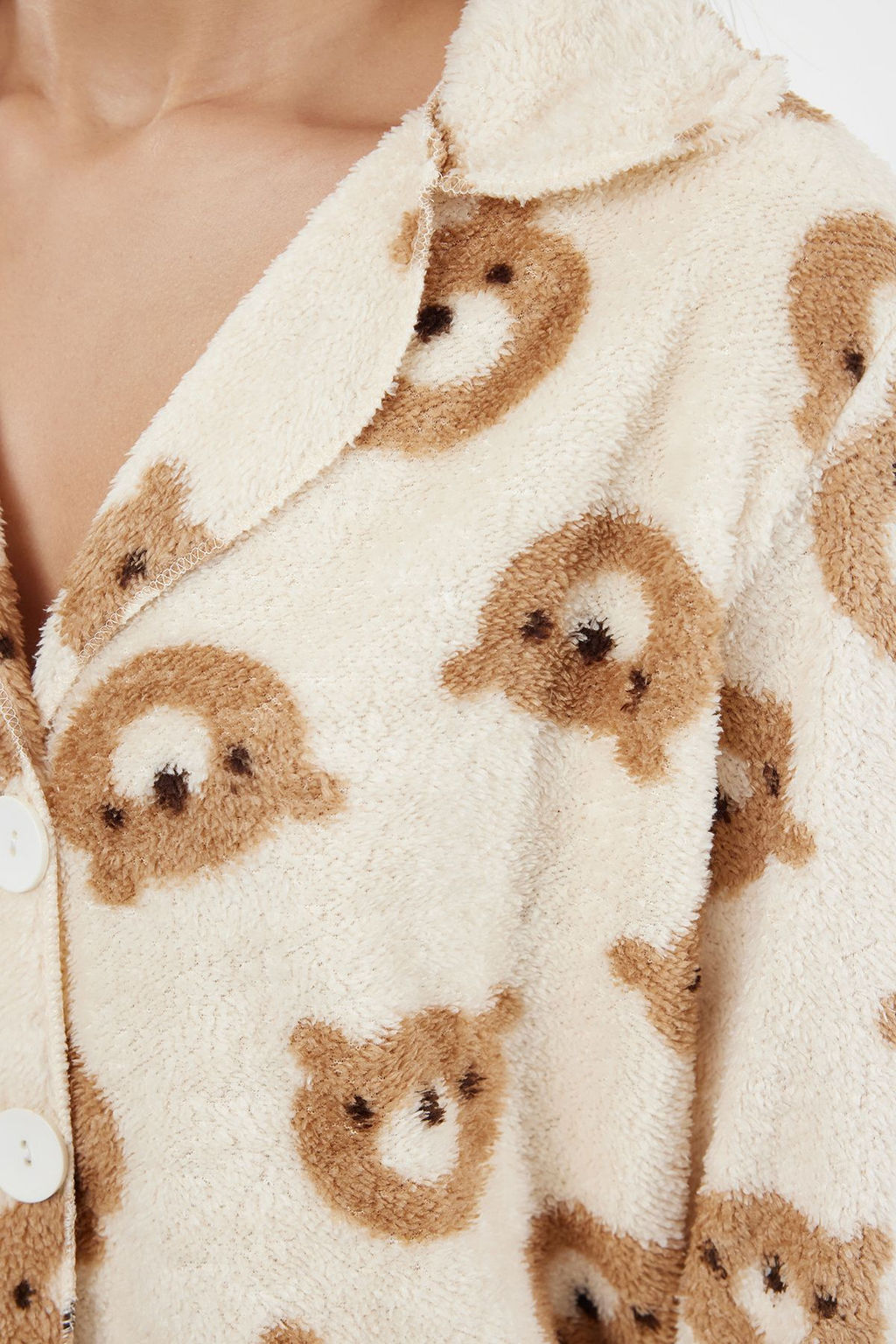 Trendyolmilla Ekru Ay?c?kl? Wellsoft K?sl?k Orme Pijama Tak?m? THMAW25PT00054 фото 7