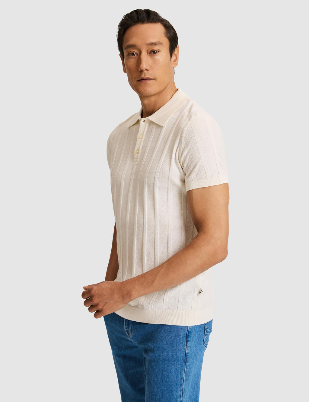 Ekru Slim Fit Pamuk Kar___ml_ Polo Yaka Triko T-shirt