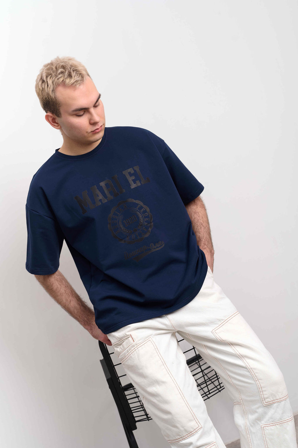 Футболка оверсайз унисекс " MARI EL" синий