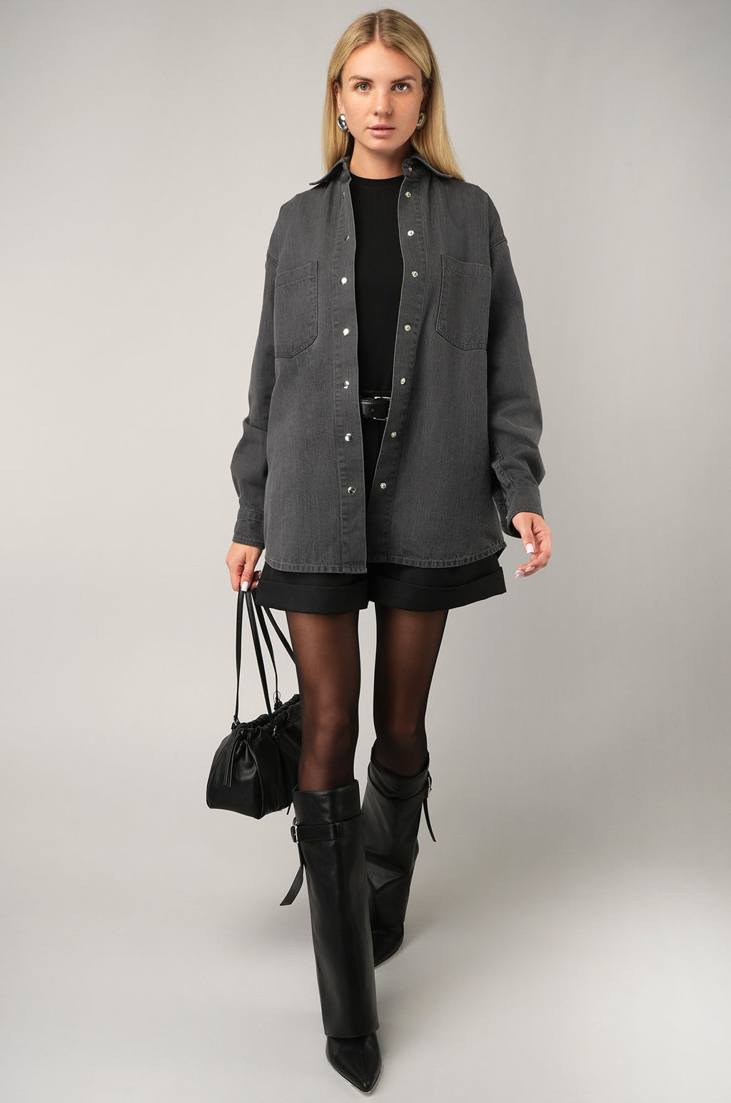 Женская джинсовая рубашка Happyfox